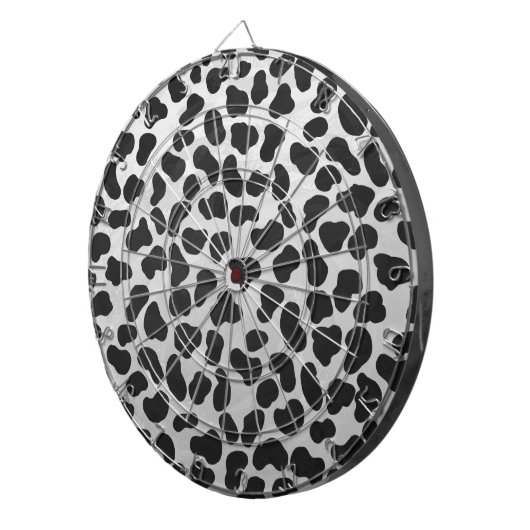 Dalmatiaans zwart-wit afdrukken dartbord (Voorkant Rechts)