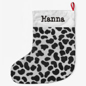 Dalmatiaans zwart-wit afdrukken grote kerstsok (Achterkant)