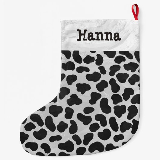 Dalmatiaans zwart-wit afdrukken grote kerstsok (Achterkant)