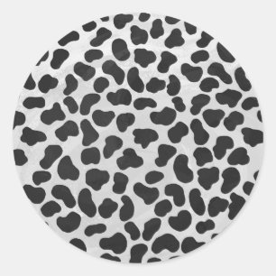 Dalmatiaans zwart-wit afdrukken ronde sticker