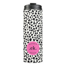 Dalmatiaanse Hond Abstract Patroon Heet Roze Mono Thermosbeker