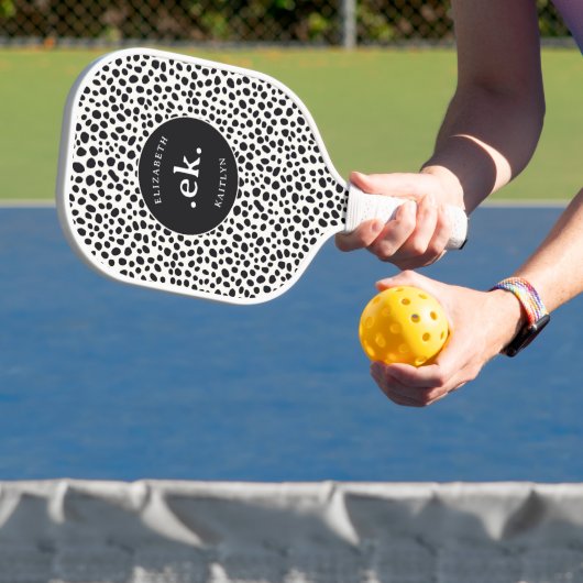 Dalmatiaanse Hond Abstract Patroon Monogram Pickleball Paddle (Insitu)