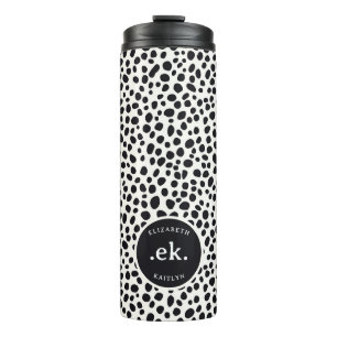 Dalmatiaanse Hond Abstract Patroon Monogram Thermosbeker