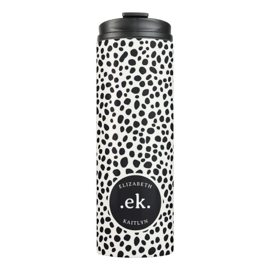 Dalmatiaanse Hond Abstract Patroon Monogram Thermosbeker (Voorkant)