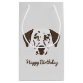 Dalmatiaanse hond met bruine vlek klein cadeauzakje (Achterkant)