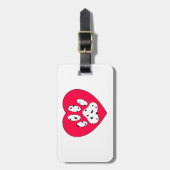 Dalmatiaanse poot afdrukken in rood hart bagagelabel (Voorkant verticaal)
