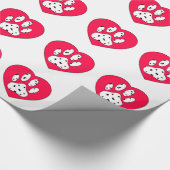 Dalmatiaanse poot afdrukken in rood hart cadeaupapier (Hoek)