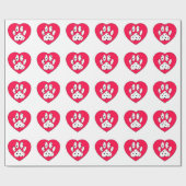 Dalmatiaanse poot afdrukken in rood hart cadeaupapier (Vlak)