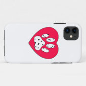 Dalmatiaanse poot afdrukken in rood hart Case-Mate iPhone case (Achterkant (horizontaal))