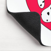 Dalmatiaanse poot afdrukken in rood hart muismat (Hoek)