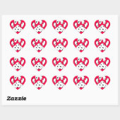 Dalmatiaanse poot afdrukken in rood hart sticker (Vel)