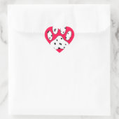 Dalmatiaanse poot afdrukken in rood hart sticker (Tas)