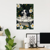 Dalmatiaanse Poster In Badkuip, Grappige Hond Post (Thuiskantoor)