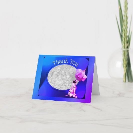 Dalmatiaanse puppy en Roos Dank u wel de fotokaart Bedankkaart (Voorkant)