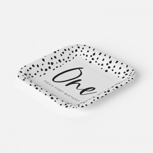 Dalmatian 1ste verjaardag papieren bordje (Gebogen)