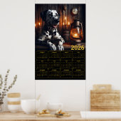 Dalmatian 2026 Rustic Calendar Poster (Keuken)