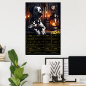 Dalmatian 2026 Rustic Calendar Poster (Thuiskantoor)