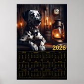 Dalmatian 2026 Rustic Calendar Poster (Voorkant)