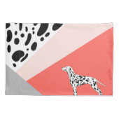Dalmatian Abstract blok afdrukken - Coral Pink Kussensloop (Achterkant)