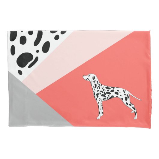 Dalmatian Abstract blok afdrukken - Coral Pink Kussensloop (Voorkant)
