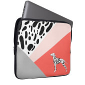 Dalmatian Abstract blok afdrukken - Coral Pink Laptop Sleeve (Voorkant Rechts)