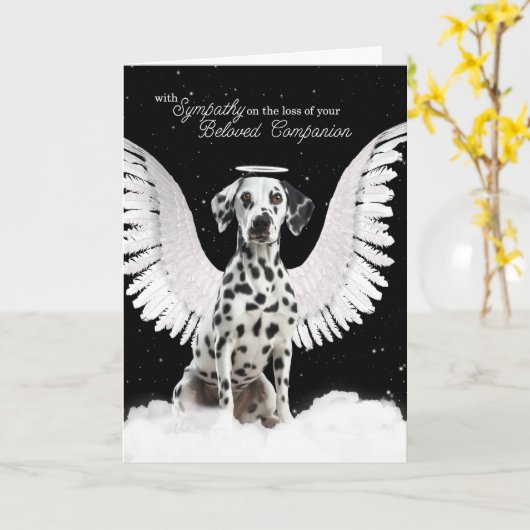 Dalmatian Angel Dog Pet Kaart (Gele Bloem)