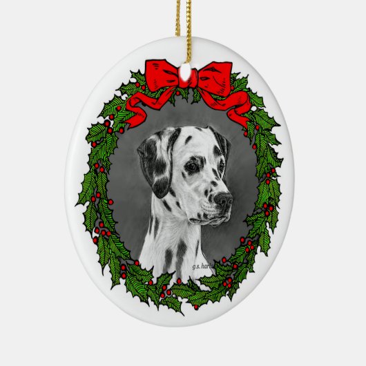 Dalmatian Art van Glenda S. Harlan Keramisch Ornament (Rechts)