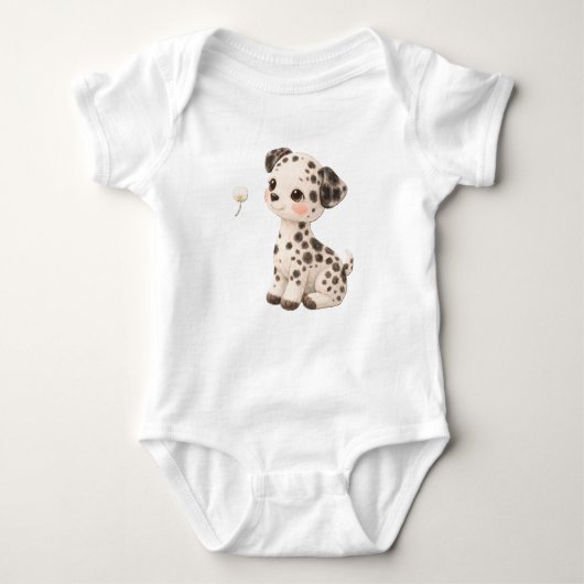 Dalmatian Baby Bodysuit – Cute Spotted Puppy 🐶 (Voorkant)