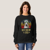 Dalmatian Best Dog Pa Ever Retro Sunset Trui (Voorkant volledig)