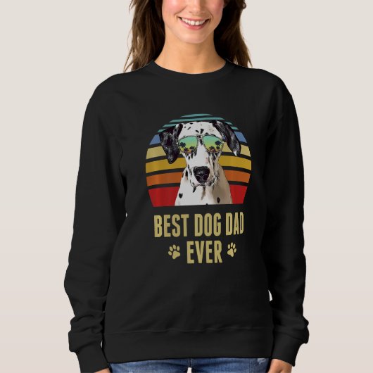 Dalmatian Best Dog Pa Ever Retro Sunset Trui (Voorkant)