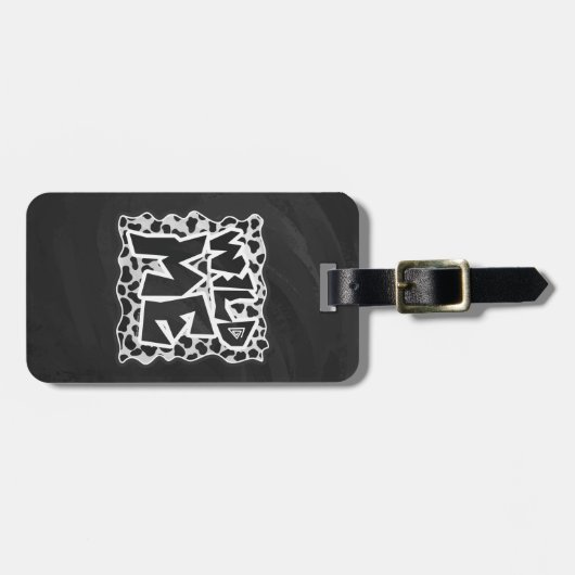 Dalmatian Black and White met Wild Me Bagagelabel (Voorkant horizontaal)