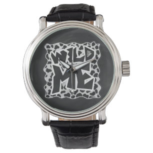 Dalmatian Black and White met Wild Me Horloge