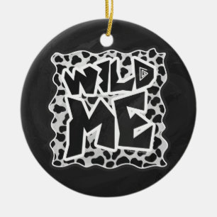 Dalmatian Black and White met Wild Me Keramisch Ornament