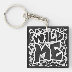 Dalmatian Black and White met Wild Me Sleutelhanger