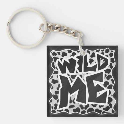 Dalmatian Black and White met Wild Me Sleutelhanger (voorkant)