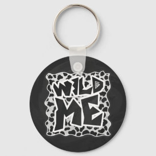 Dalmatian Black and White met Wild Me Sleutelhanger