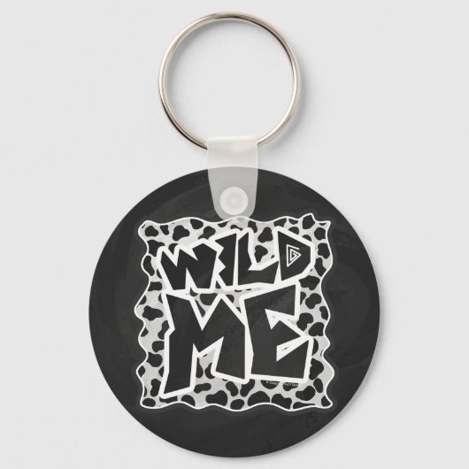 Dalmatian Black and White met Wild Me Sleutelhanger (Voorkant)