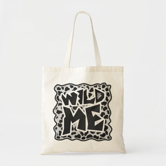 Dalmatian Black and White met Wild Me Tote Bag (Voorkant)