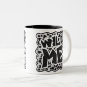 Dalmatian Black and White met Wild Me Tweekleurige Koffiemok (Voorkant rechts)