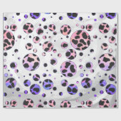 Dalmatian Black en Pink Polka Dot Print Cadeaupapier (Vlak)