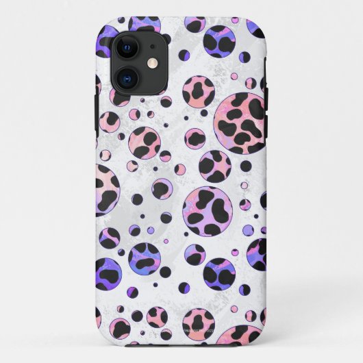 Dalmatian Black en Pink Polka Dot Print Case-Mate iPhone Case (Achterkant)