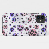 Dalmatian Black en Pink Polka Dot Print Case-Mate iPhone Case (Achterkant (horizontaal))