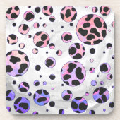 Dalmatian Black en Pink Polka Dot Print Drankjes Onderzetter (Voorkant)