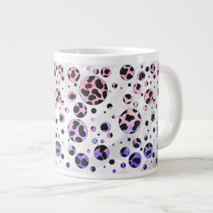 Dalmatian Black en Pink Polka Dot Print Grote Koffiekop