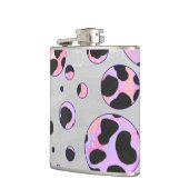 Dalmatian Black en Pink Polka Dot Print Heupfles (Links)