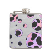 Dalmatian Black en Pink Polka Dot Print Heupfles (Voorkant)
