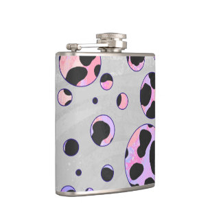 Dalmatian Black en Pink Polka Dot Print Heupfles