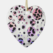 Dalmatian Black en Pink Polka Dot Print Keramisch Ornament (Rechts)