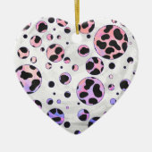 Dalmatian Black en Pink Polka Dot Print Keramisch Ornament (Voorkant)