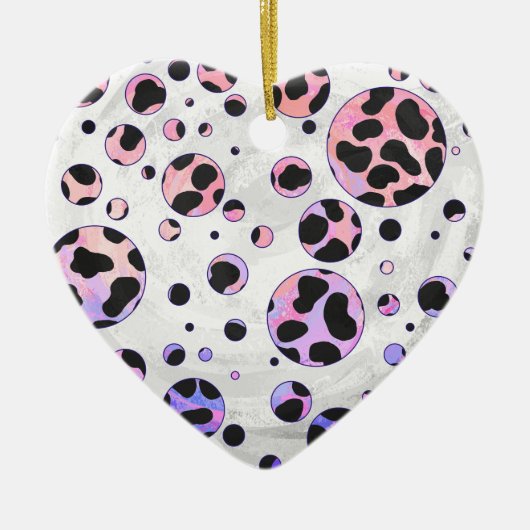 Dalmatian Black en Pink Polka Dot Print Keramisch Ornament (Voorkant)